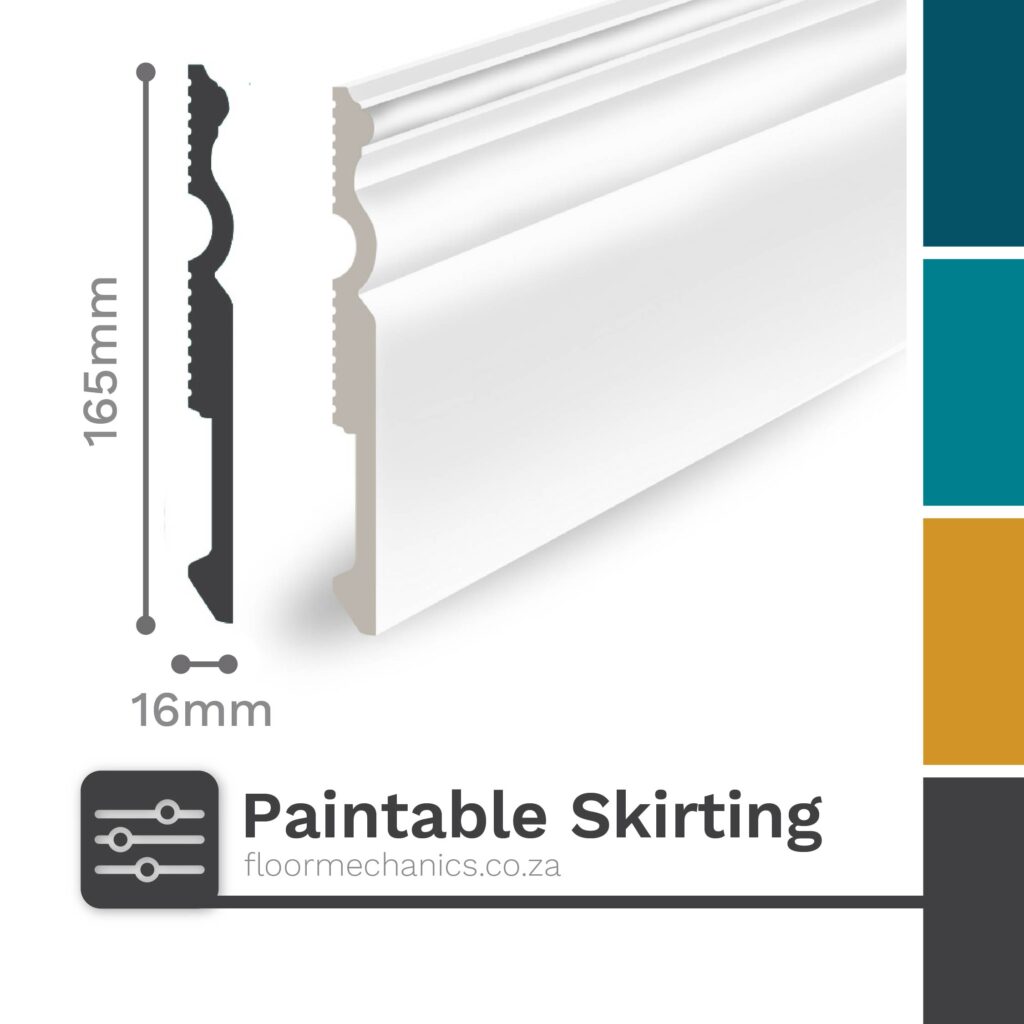 165mm x 16mm White Paintable Skirting 3001W | Supreme Mouldings