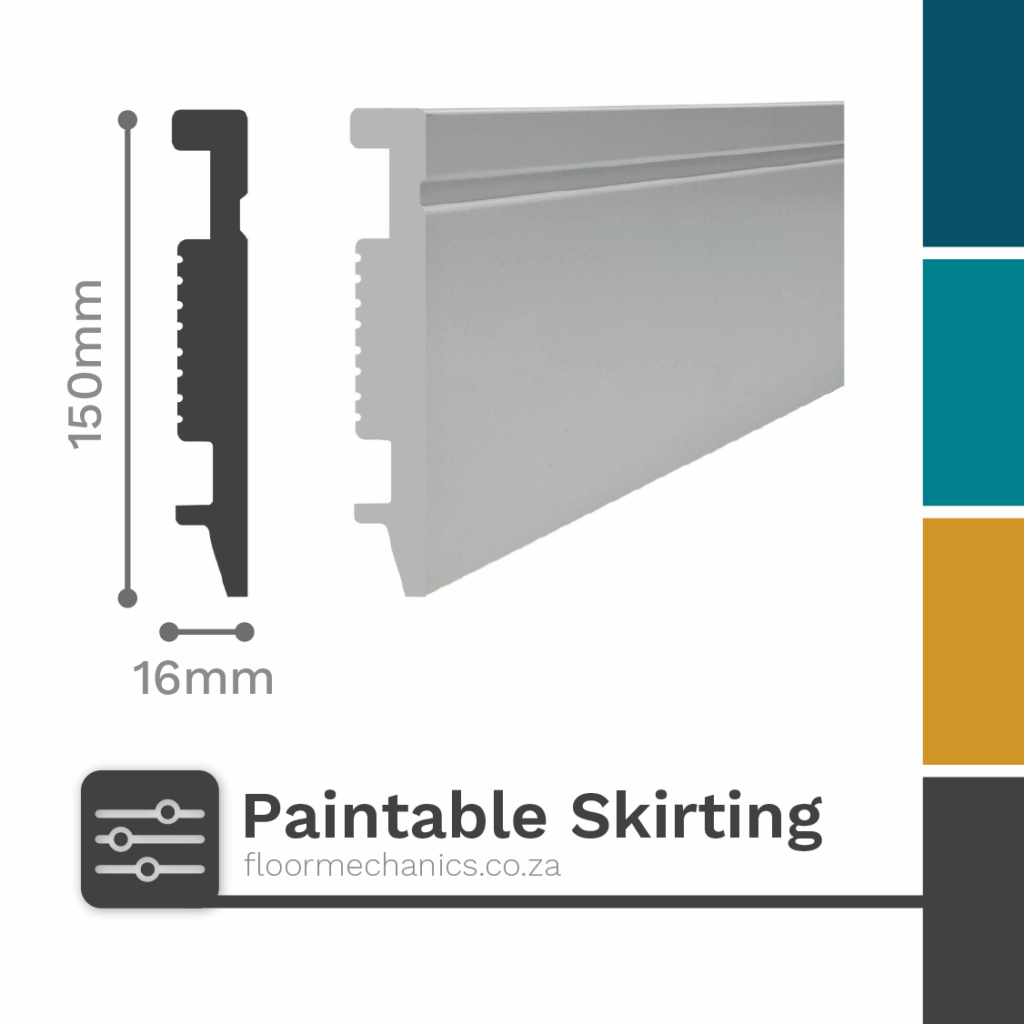150mm x 16mm White Paintable Skirting 3002W | Supreme Mouldings