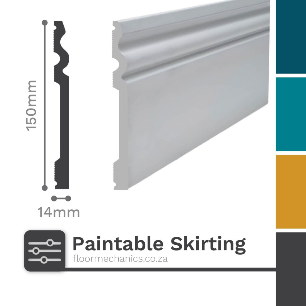 150mm x 14mm White Paintable Skirting 3004WN | Supreme Mouldings