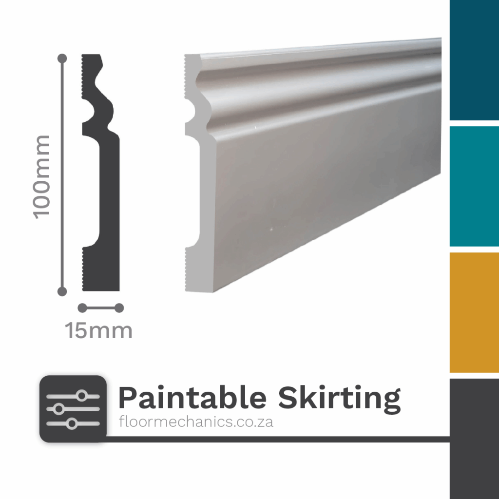 100mm x 15mm White Paintable Skirting 3005WN | Supreme Mouldings