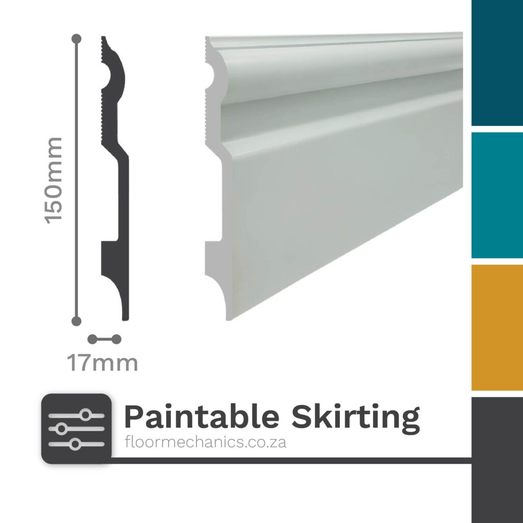 150mm x 17mm White Paintable Skirting 3006W | Supreme Mouldings