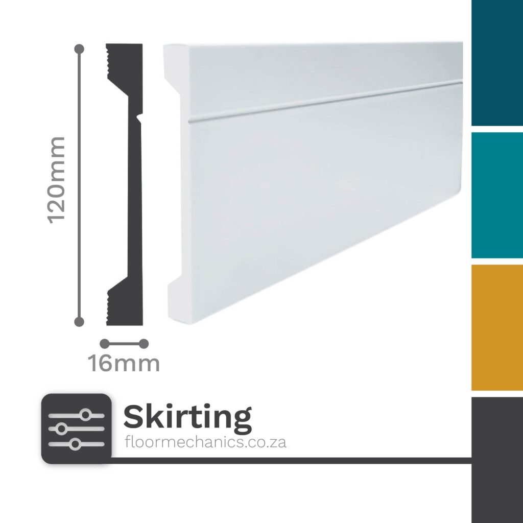 120mm x 16mm White Paintable Skirting 3023WN | Supreme Mouldings