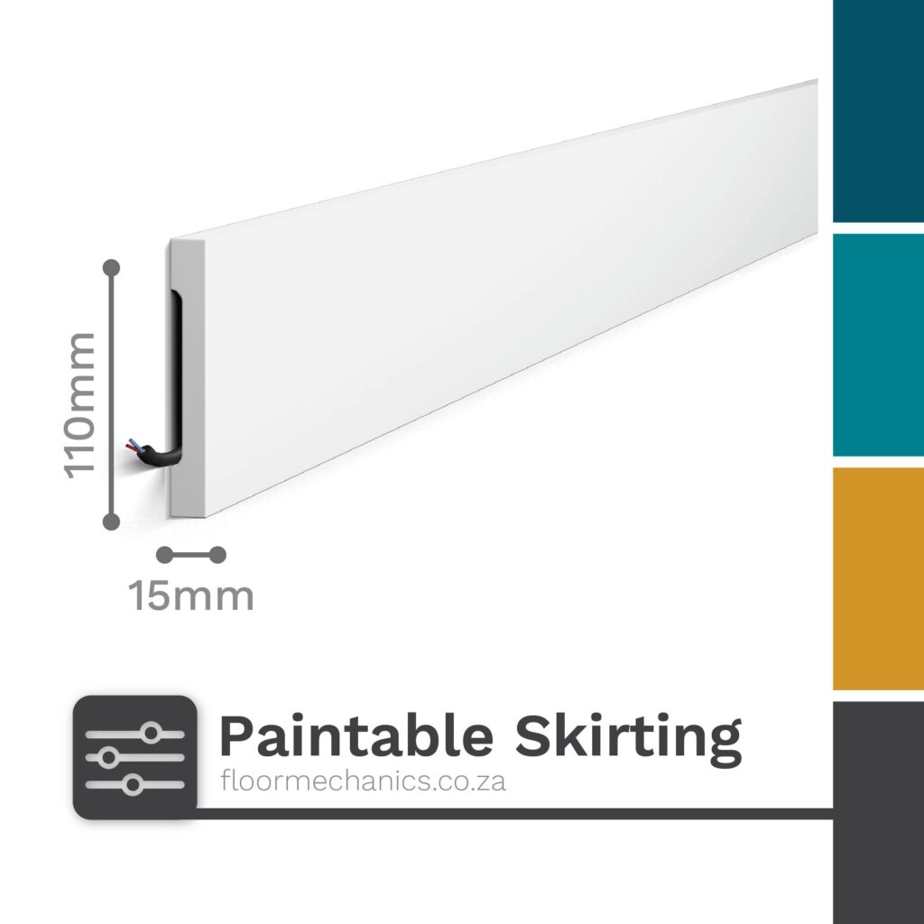 110mm x 15mm White Paintable Skirting FD2S | Noel & Marquet (NMC) WALLSTYL